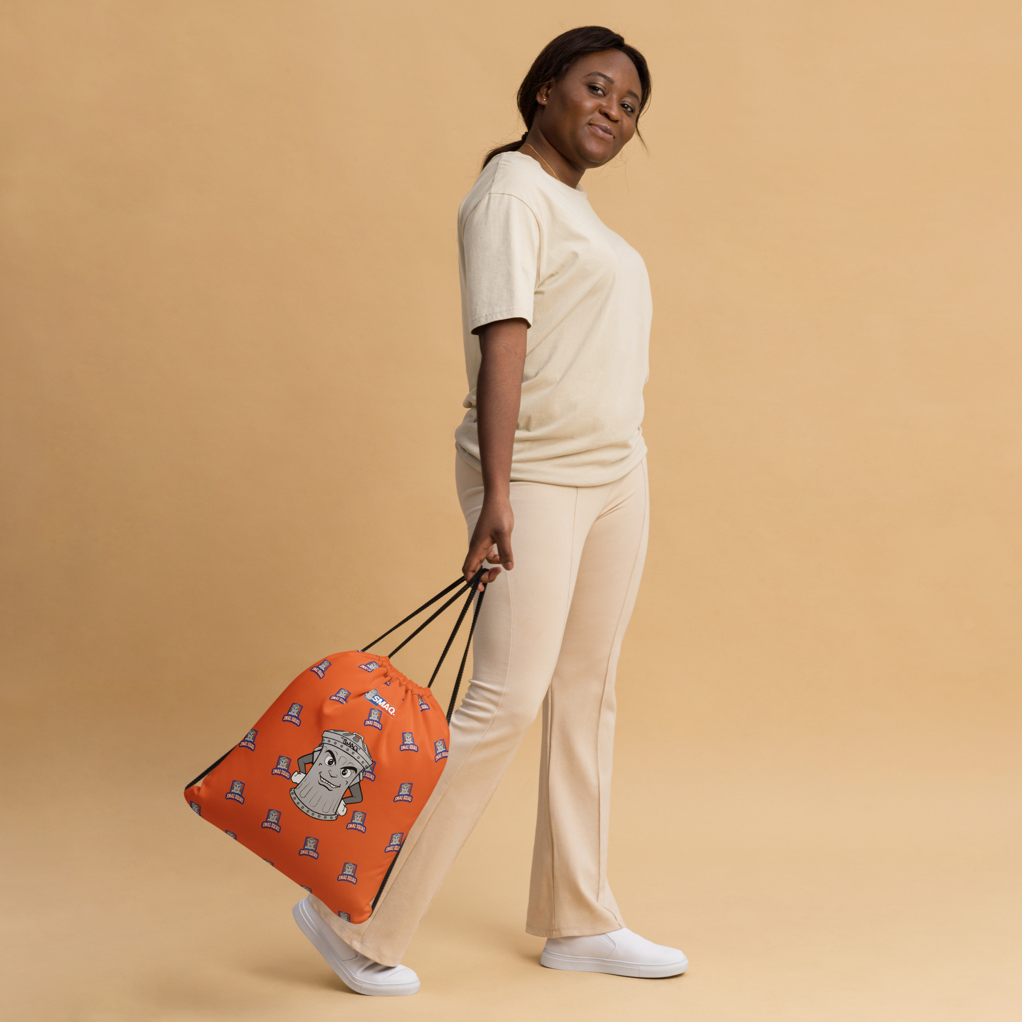 SMAQ Bag Orange Drawstring bag