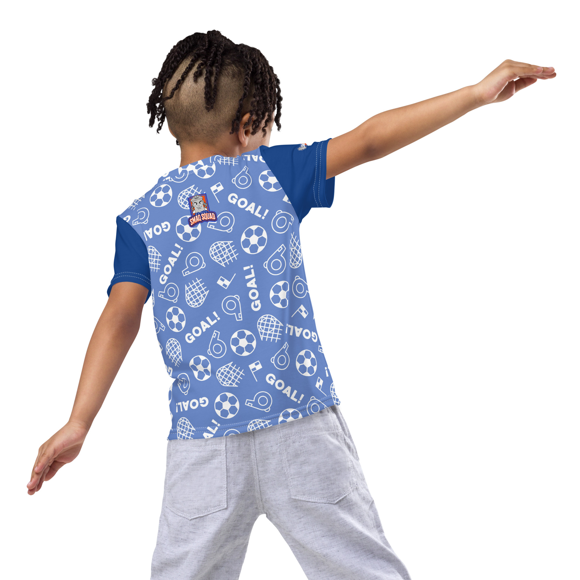 SMAQ Goal Chillin Blue Kids crew neck t-shirt