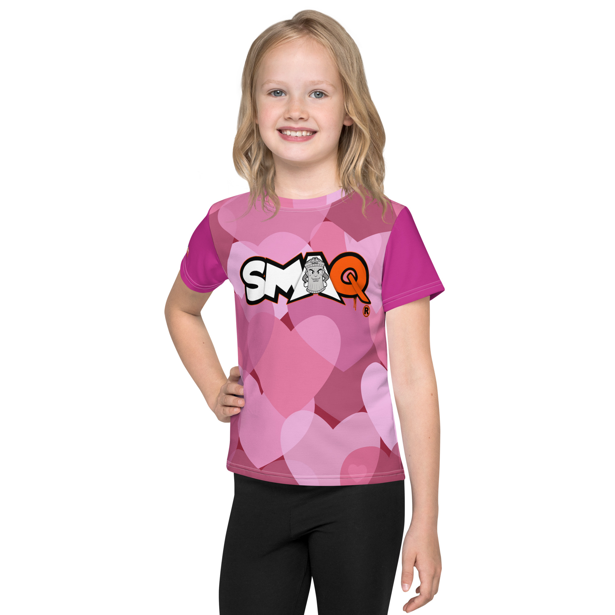 SMAQ Hearts Graffiti Kids crew neck t-shirt
