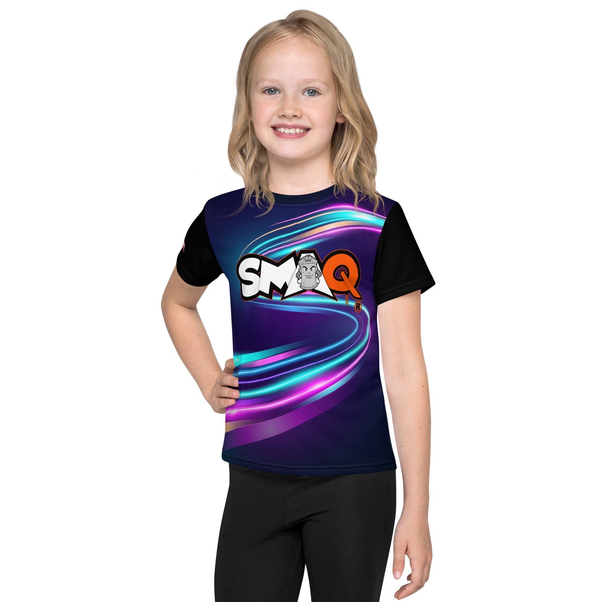 SMAQ Neon Graffiti Kids crew neck t-shirt