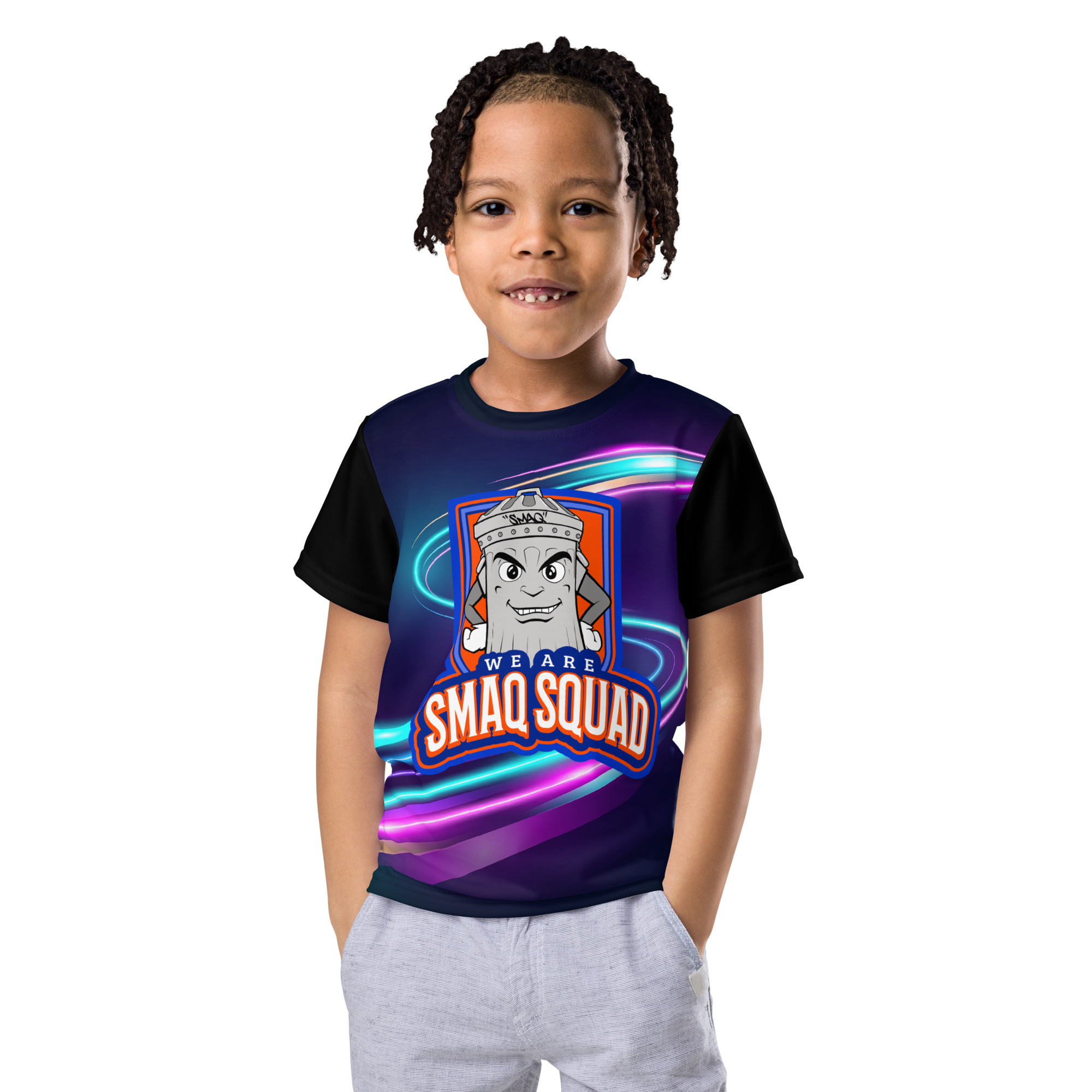 SMAQ SQUAD Neon Kids crew neck t-shirt