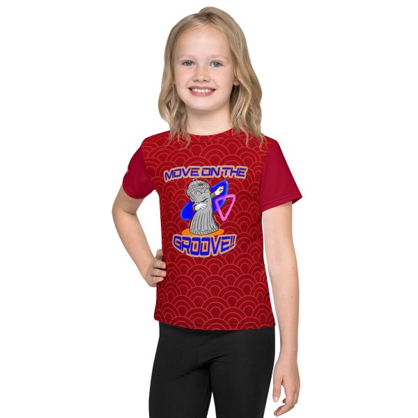 Red Blossom Groovin Design Shirt for Kids | SMAQ SQUAD Kids