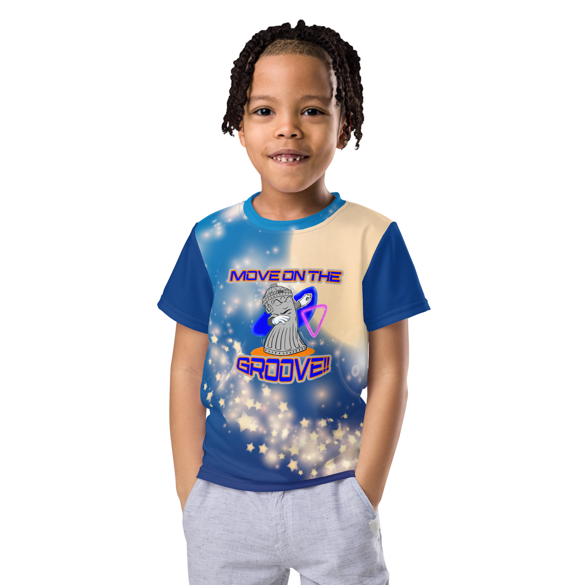 SMAQ Mystical Blue Groovin Kids crew neck t-shirt