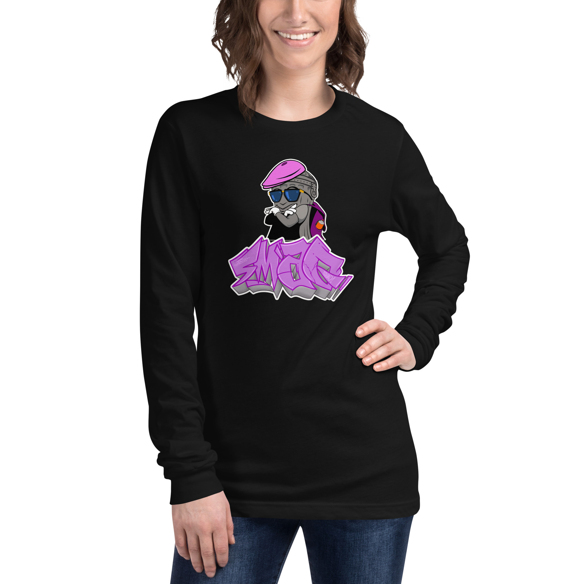 SMAQ Graffiti Piece Purple Long Sleeve Tee